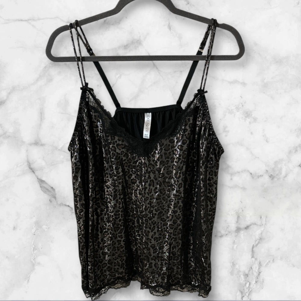 Cacique foil leopard sleep cami adjustable strap Size 22/24